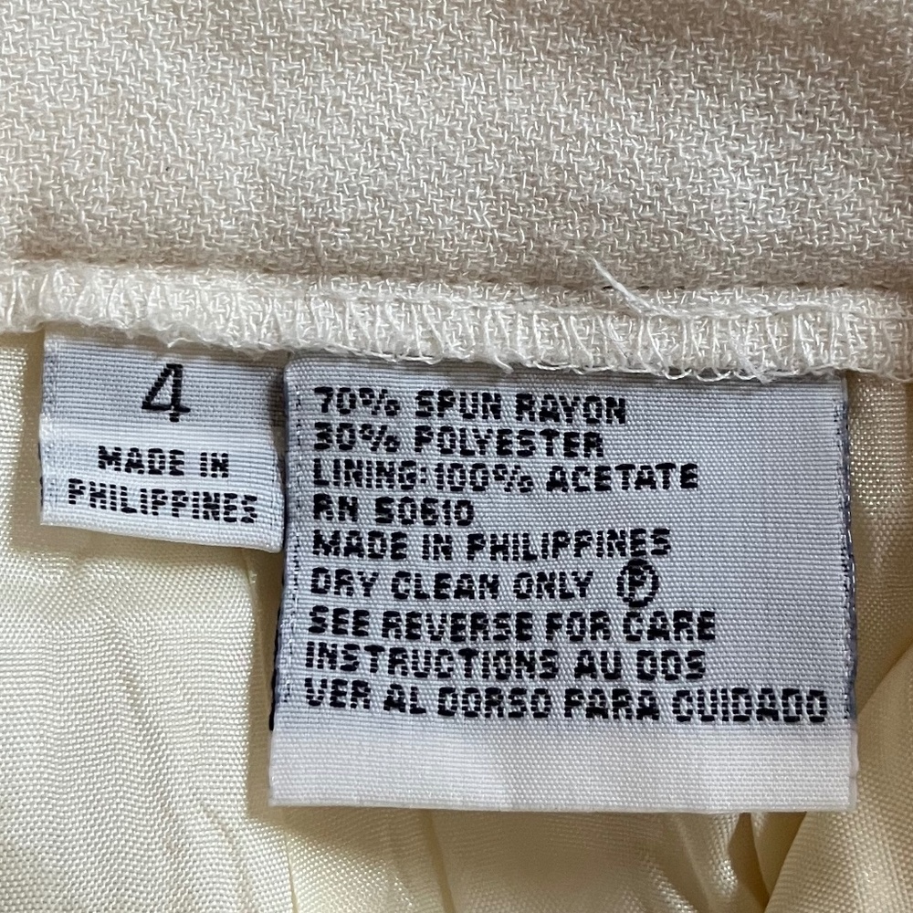 Winter White Lined Pants Size 4 - image 3